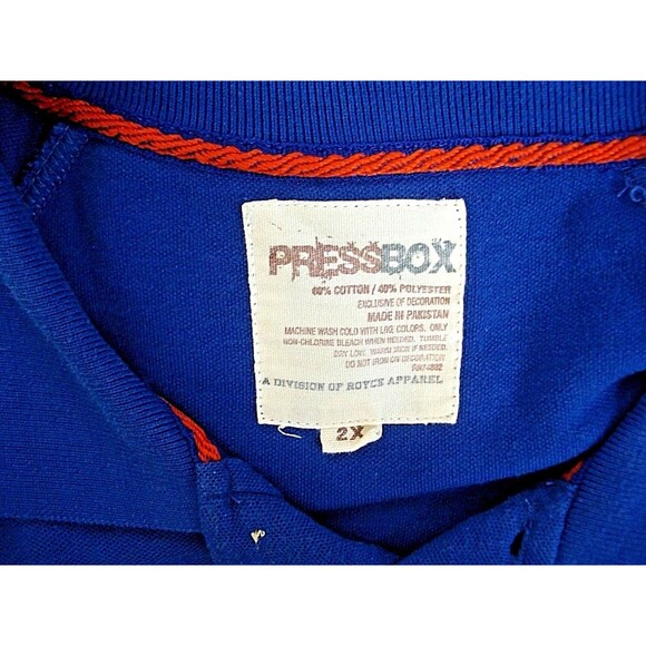 Florida Gators Polo Shirt Vintage Pressbox Blue Orange Pullover Mens Size 2X - Picture 6 of 6